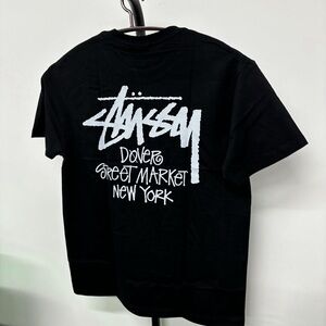 Stussy Black Tee with White Graphic